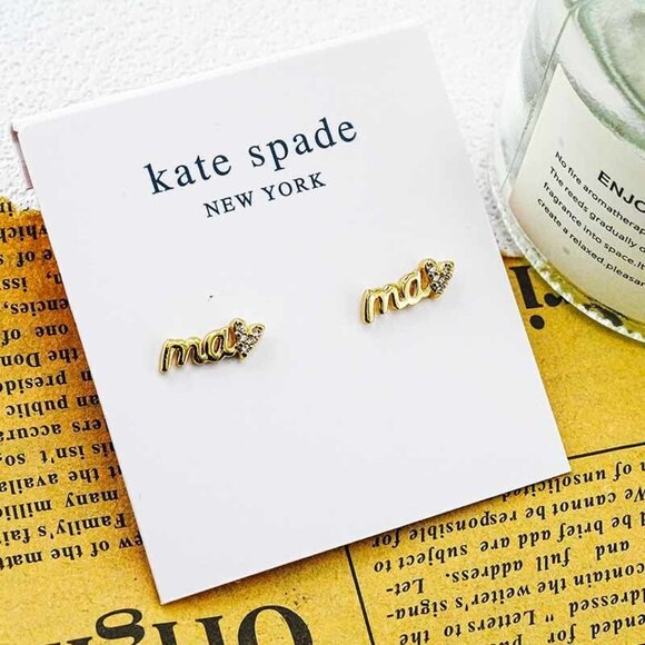 Kate Spade Letter Stud Earrings - Picture 3 of 5
